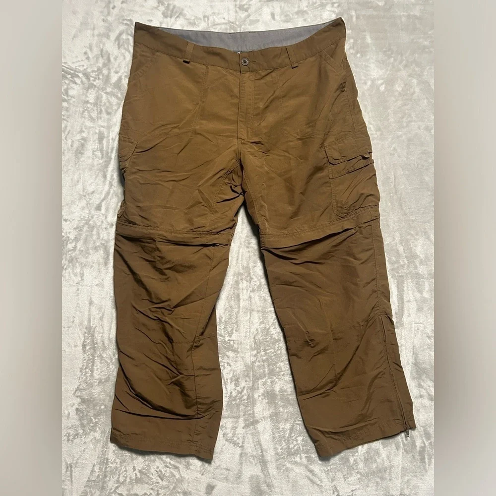 Cabelas Tear Away Pants Mens 42x30 Cargo Brown Pockets Outdoor